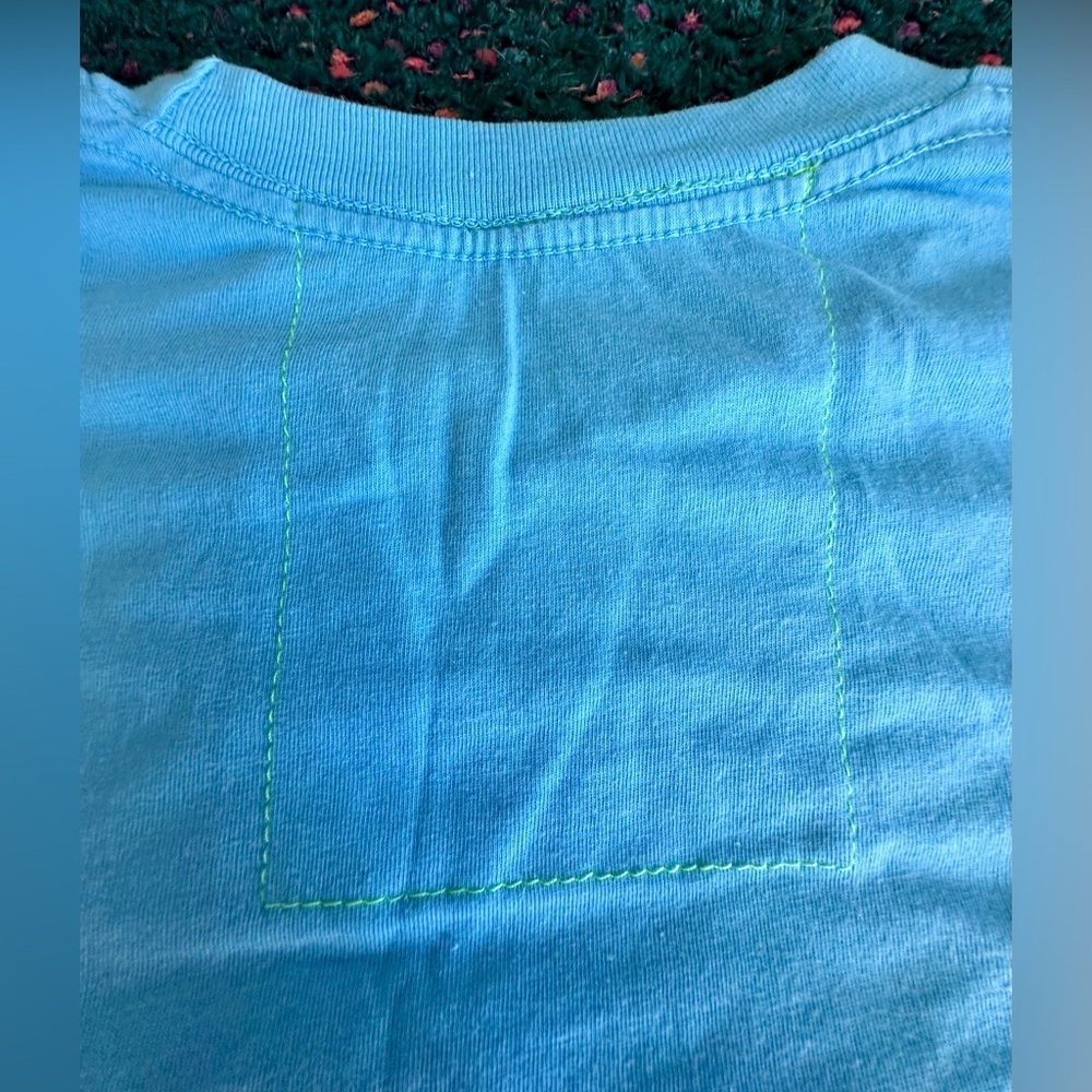 RARE Aviator Nation Heart Tee Blue Rainbow Stripe Boyfriend Tee NWOT M - Picture 12 of 16